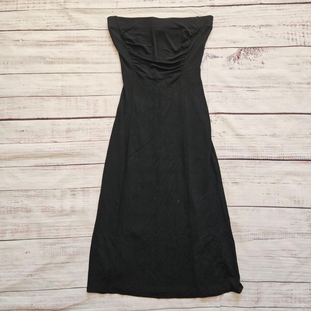 Y2K Diane Von Furstenburg Black Mesh Strapless Fitted Dress Womens 2